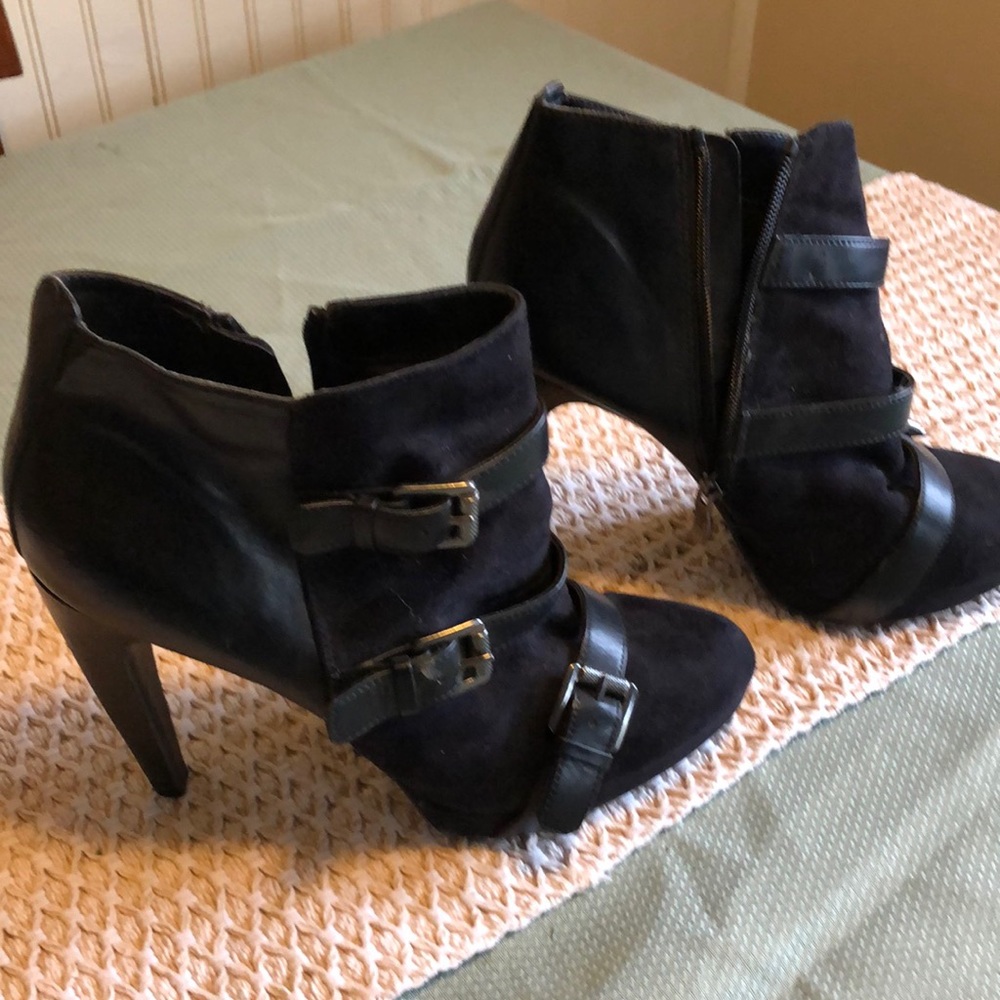 Sassy, suede, black ankle boot